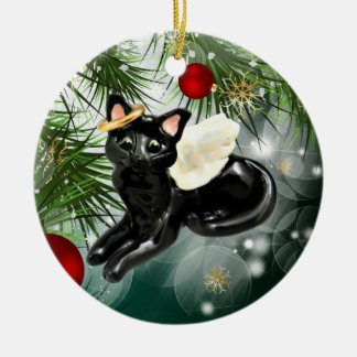 Ange Black Chat Ornement