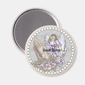Ange chrétien priant le Rosaire Magnet (Recto/Verso)