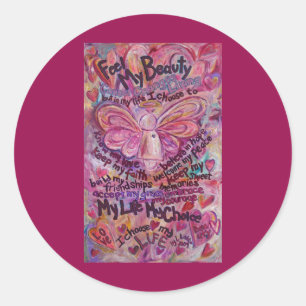 Ange de cancer rose Poème Autocollants Art Décal P