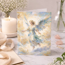 Ange de carte de sympathie à l'aquarelle « Pensée