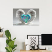 *~*~ Ange de coeur ailes AP78 Poster Turquoise Opa (Bureau à domicile)