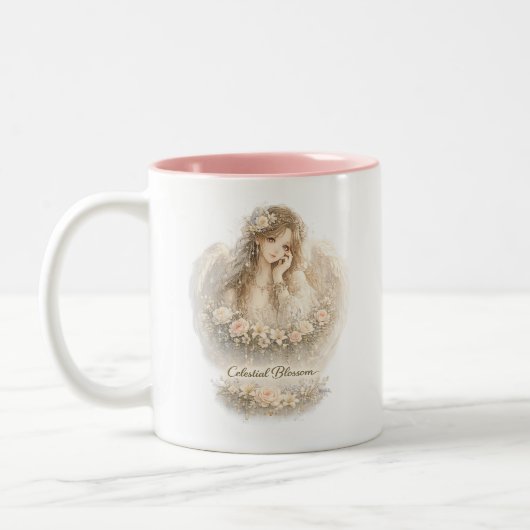 Ange de Fleur Céleste Mug (Gauche)
