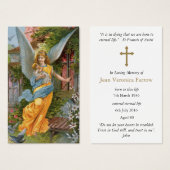 Ange de la perte funéraire Chère carte de sympathi (Devant & derrière)