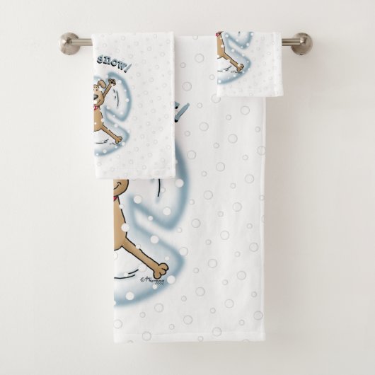 Ange de neige Chien Amusant mignon Noël Vacances a (En situation)