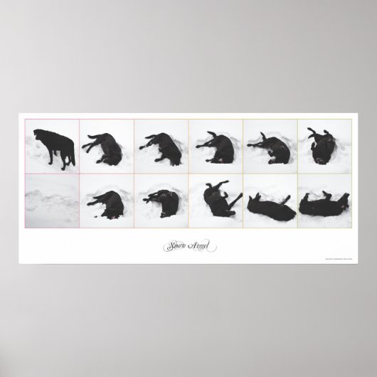 Ange de neige de chien {white} Poster 36x16" (Devant)