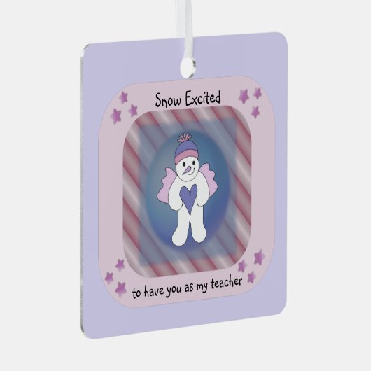 Ange de neige rose enseignant Ornement céramique (Avant droite)