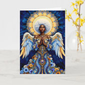 Ange de Noël 5x7 Carte de Noël (Fleur jaune)