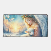 Ange de Noël avec agneau dans la paix hivernale (Recto)