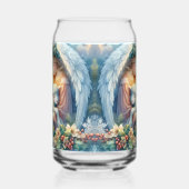 Ange de Noël avec agneau en paix en hiver (Gauche)