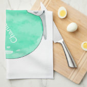 Ange de Noël nom personnalisé serviette à main (Quart Plié)