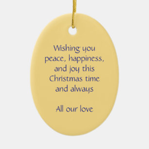 Ange de Noël paix, bonheur et joie ornement