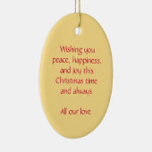 Ange de Noël paix, bonheur ornement rouge (Droite)