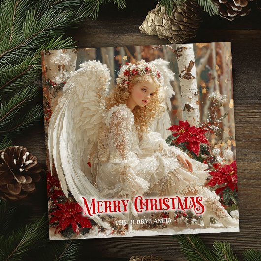 ange de Noël rustique imprimable carte de vœux fes