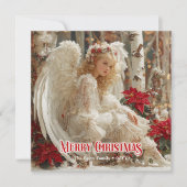ange de Noël rustique imprimable carte de vœux fes (Devant)