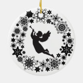 Ange de Noël Silhouette Ornement en céramique (Dos)