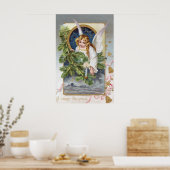 Ange de Noël Vintage Affiche de décoration de vaca (Cuisine)