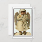 Ange de Noël Vintage Carte Plat (Devant / Derrière)
