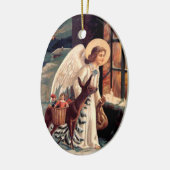 Ange de Noël Vintage Ornement ovale (Gauche)