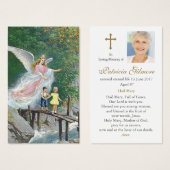 Ange de perte funéraire Protéger la prière Cartes  (Devant & derrière)