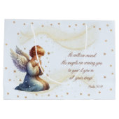 Ange de prière avec Psaume 91:11 Sac cadeau (Dos)