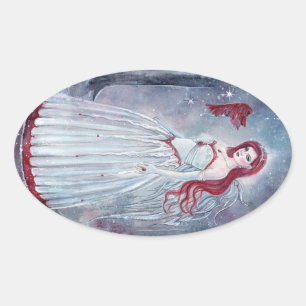 Ange de vacances avec autocollants cardinaux de Re