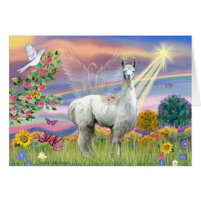 Ange des nuages et lama (Devant horizontal)