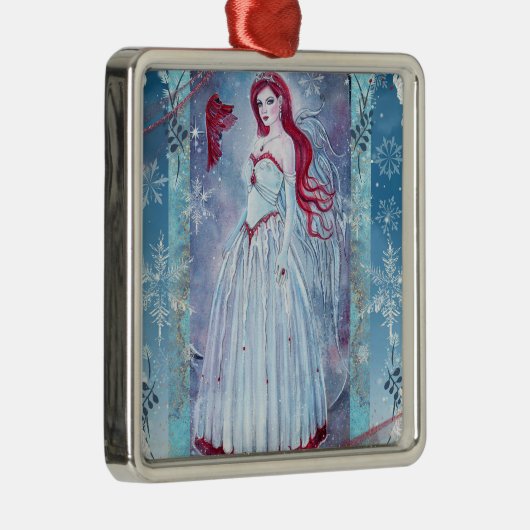 Ange d'hiver avec ornement de Noël cardinal (Droite)