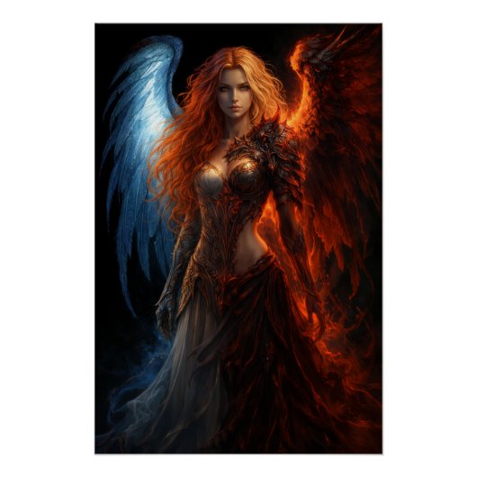 Ange du feu et de la glace – Affiche fantasy sombr (Devant)