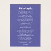 Ange funéraire étoile blanche poème photo signet (Dos)