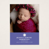 Ange funéraire étoile blanche poème photo signet (Devant)