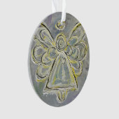 Ange Gardien Blanc Cadeau Ornement de vacances (devant)