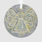 Ange Gardien Blanc Cadeau Ornement de vacances (dos)