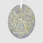 Ange Gardien Blanc Cadeau Ornement de vacances (devant)