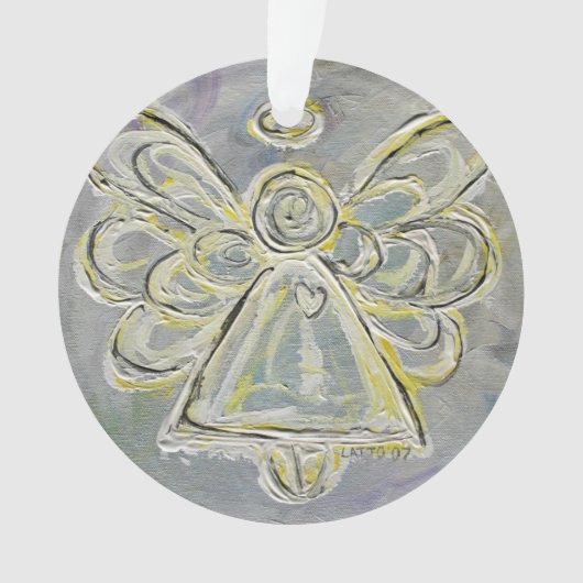 Ange Gardien Blanc Cadeau Ornement de vacances (devant)