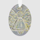 Ange Gardien Blanc Cadeau Ornement de vacances (dos)