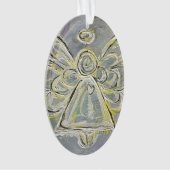 Ange Gardien Blanc Cadeau Ornement de vacances (devant)