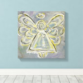 Ange Gardien Blanc Enveloppé Toile Mur Art (Insitu (Plancher de Bois))