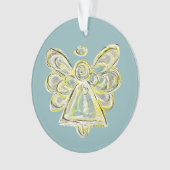 Ange Gardien Blanc Ornement Pendentif de Noël (devant)