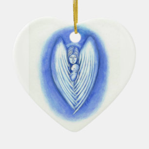 Ange gardien et ornement de Noël de coeur de béb