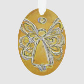 Ange Gardien Jaune Cadeau Ornement de vacances (dos)