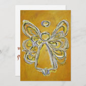Ange Gardien Jaune Invitation personnalisé ou invi (Devant / Derrière)