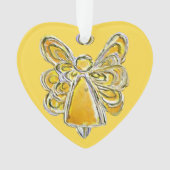 Ange Gardien Jaune Ornement Pendentif de Noël (devant)