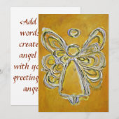 Ange gardien jaune personnalisé Invitation (Devant / Derrière)