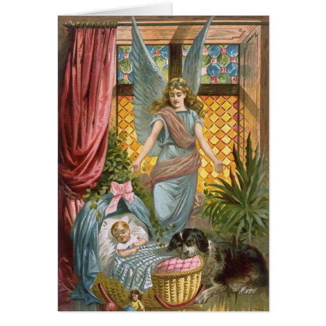 Ange gardien vintage avec le bébé (Devant)