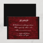 Ange gothique sur carte de réponse en velours roug (Devant / Derrière)