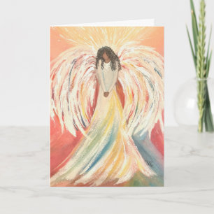 Ange humble, carte de vœux pliée 13 x 18 cm