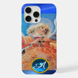ANGE MUSICAL, Monogramme de pierre de taille bleu