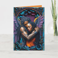 Ange noir avec ailes violettes