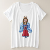 Ange patriotique américain rouge blanc bleu drapea (Design devant)