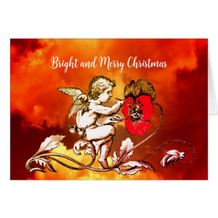 ANGE PEINDRE UNE FLEURS ROUGE DANS LE CIEL Noël